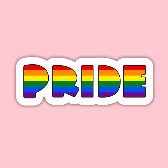 Gay Pride Sticker Gay Pride Flag Gay Block Letter | Etsy