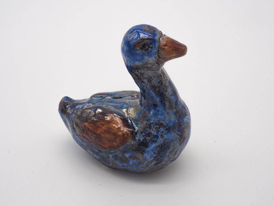 Goose Whistle Ceramic Animal Whistle Raku Pottery Goose Handcrafted