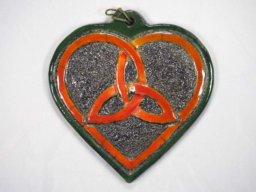 Raku Ceramic Celtic Heart – Celtic Knot, Spiritual Decoration, Unique ...