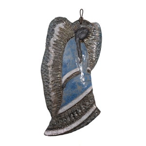Handmade Raku Ceramic Hanging Angel, Handmade Raku Angel, Custom Design - Hanging or Standing