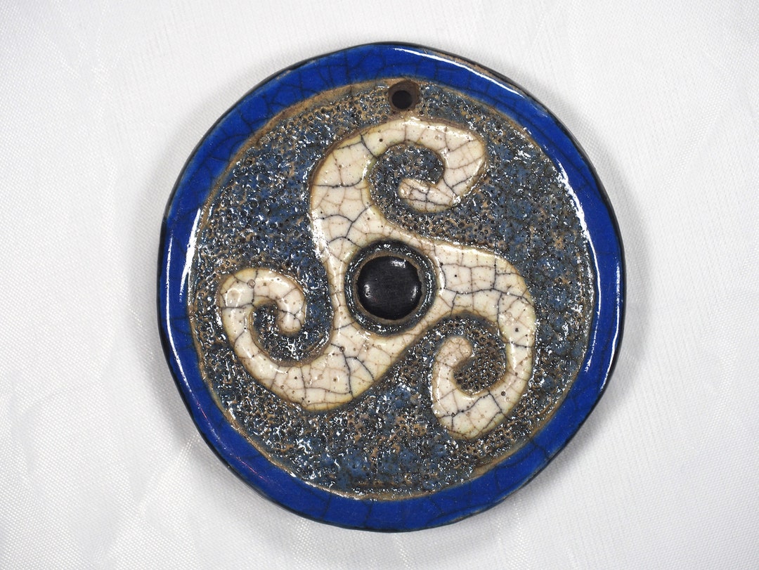 Celtic Triskell, Raku Celtic Knot, Handmade Raku Ceramic Triskell ...
