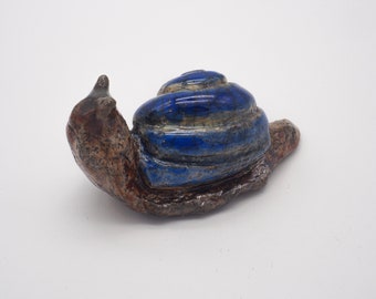 Raku Ceramic Snail - Collectible Snail Sculpture - Handmade Raku Snail - Unique Ceramic Art - Snail Figurine Decor- Raku Pottery Collectible