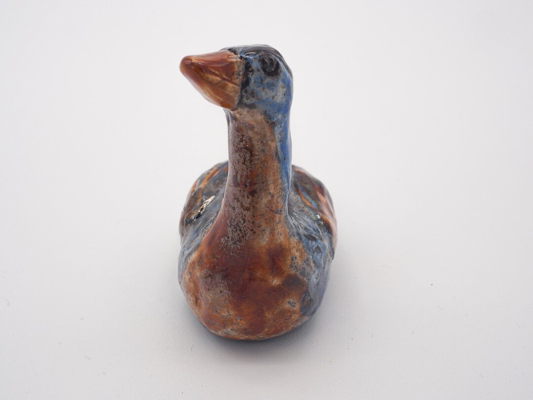 Goose Whistle Ceramic Animal Whistle Raku Pottery Goose Handcrafted