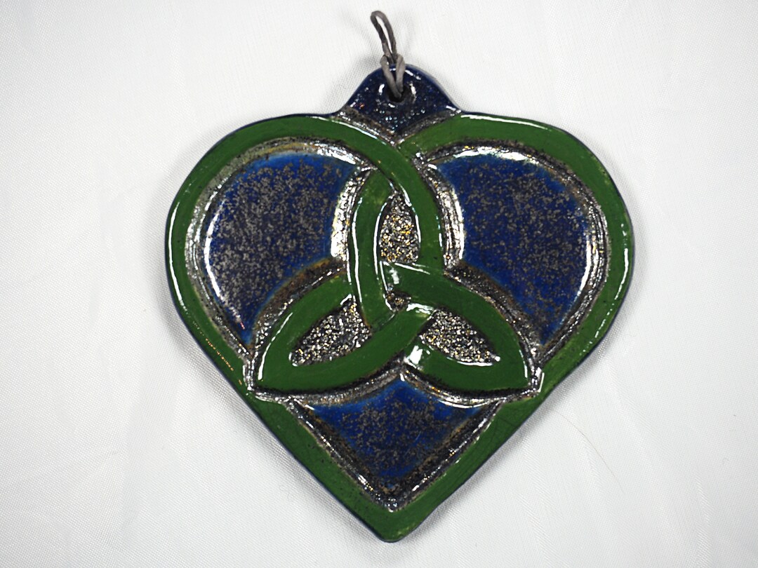 Heart With Celtic Triskell, Celtic Knot in Raku, Triskell in Raku ...