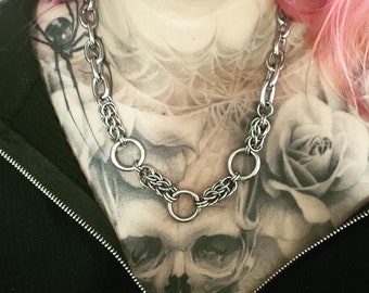 Chainmaille chain, (silver/ gold)
