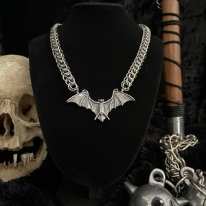 Bat necklace, gothic necklace, chainmaille