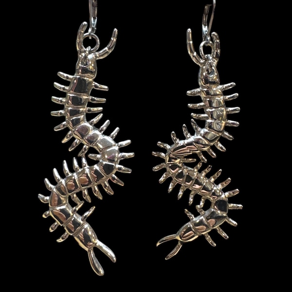 Centipede earrings, (silver/ gold)