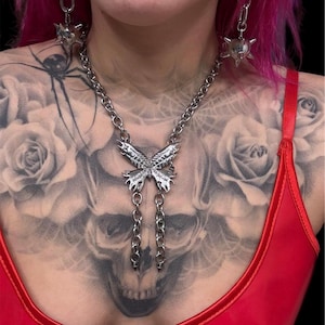 Butterfly bolo chain, insect necklace