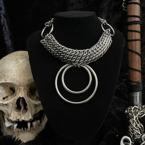 Hand Weaved Chainmail Necklace, Stainless Steel O-Ring Design
