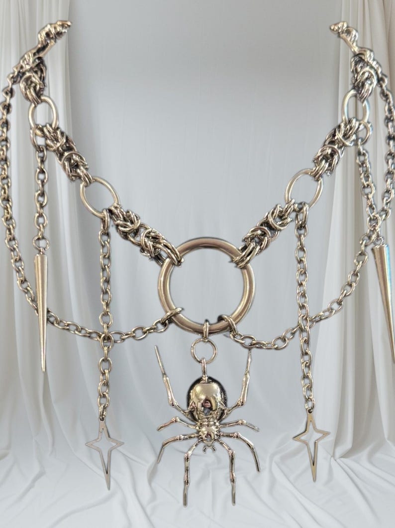 Pink Spider Chain Spider Chainmaille Necklace - Etsy