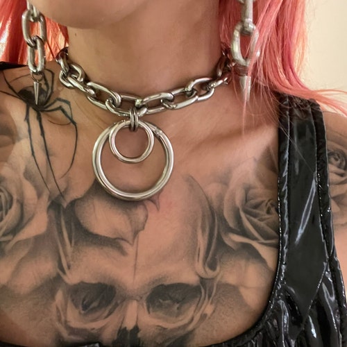 LOCKED PSYCHO_CHOKER Very Chunky Choker Chain Heavy Shiny Etsy