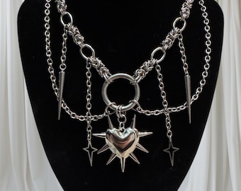 Kettenhemd Herzkette, (silber/ gold)