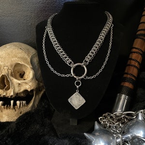 Quarts crystal chainmail necklace