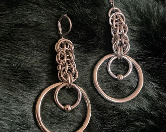 chunky chainmail earrings