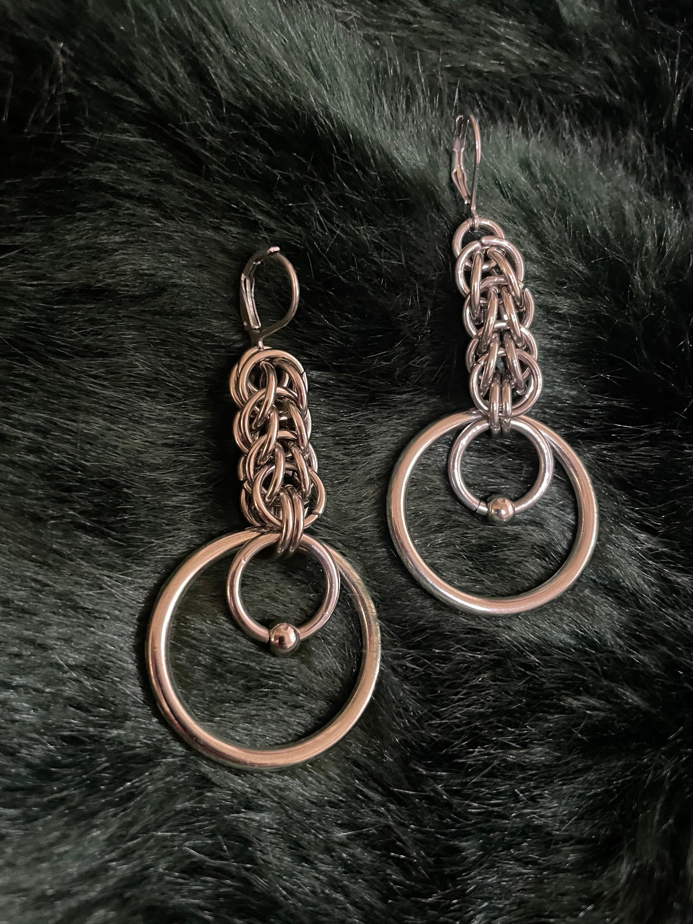 chunky chainmail earrings
