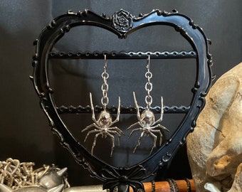 Spiked Stainless Steel Spider Earrings