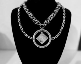 Quartz Chainmail necklace