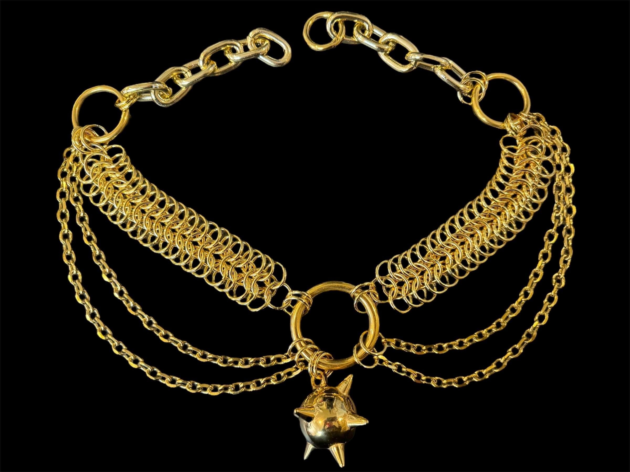 Vintage gold scale chainmail belt Gold Colored Custom Scalemail Silver Chains Chainmail  main image 3