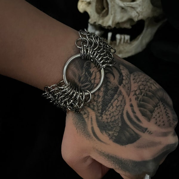 Stainless Steel Chainmaille Bracelet with O-Ring