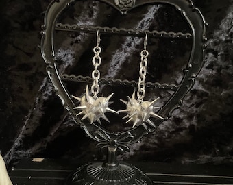 Heart flail, morning star earrings