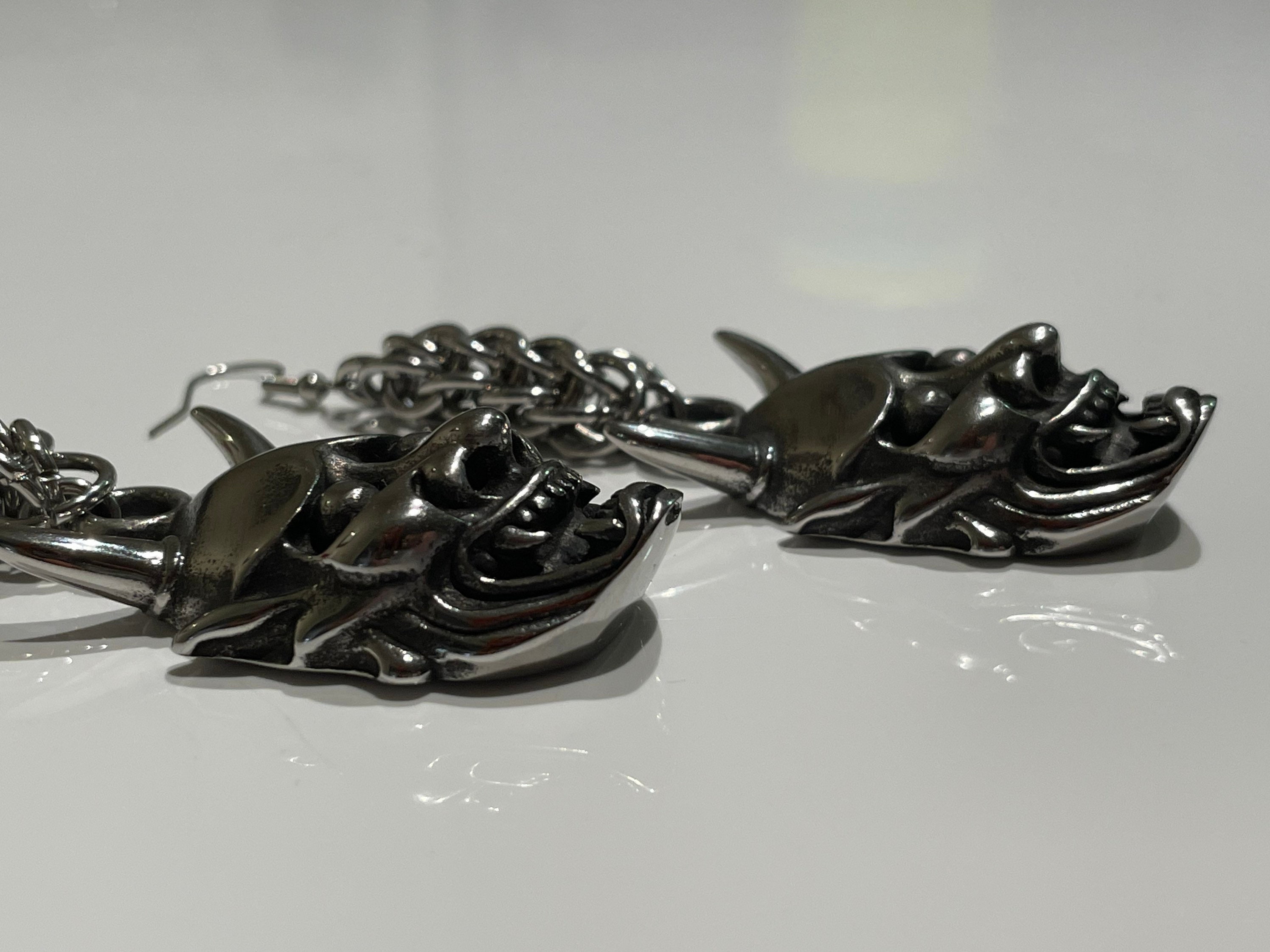 Pendant Size Hannya/ Oni Mask Earrings Etsy