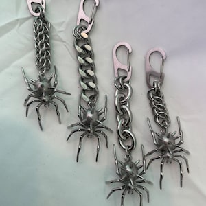 Spiked spider keychains