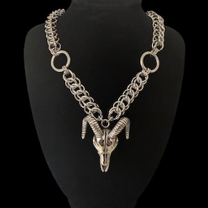 Satanic Baphomet necklace Chainmaille necklace