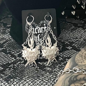 Sacred heart earrings, (silver/ gold)