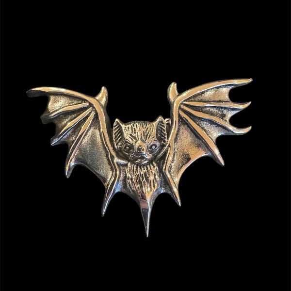 Épingle chauve-souris en acier inoxydable, broche effrayante