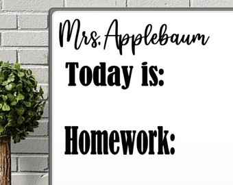 Personalized Teacher Name Decal: Classroom Whiteboard Decor