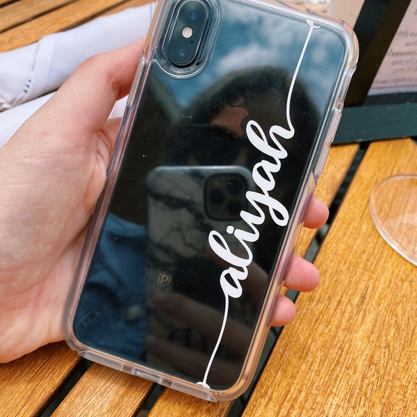 Name Decal for the INSIDE of the Phone Case | Longer Lasting Vinyl Name Decal | Name Sticker Decals | Customizable Decal |