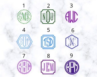 Personalized Monogram Vinyl Decal: Laptop, Tumbler, Car