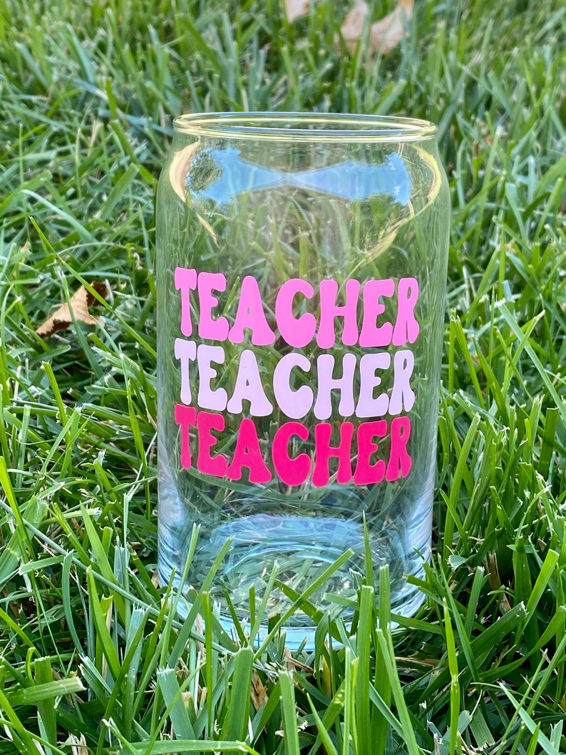 Teacher Coffee Cup Gift Iced Coffee Glass Cup Soda Can Etsy