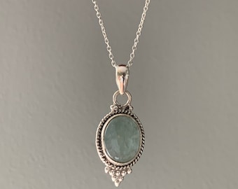 Zarte Halskette, Aquamarin Halskette, Boho Halskette, Aquamarin Halskette, März Geburtsstein, Sterling Silber Halskette, Muttertagsgeschenk