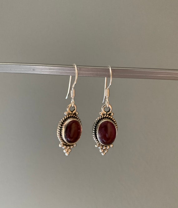 Sterling silver Garnet earrings Sterling silver Garnet earrings