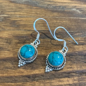 Turquoise earrings, Teardrop turquoise earrings, Turquoise dangle earrings,  turquoise earrings Uk