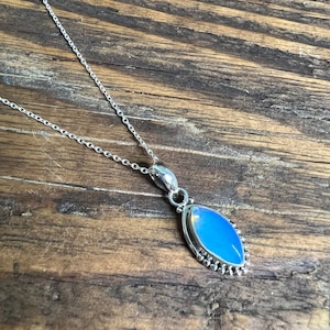 Opalite necklace, Delicate necklace, Boho Opalite necklace, Opalite oval necklace, Sterling silver Opalite necklace, elegant necklace
