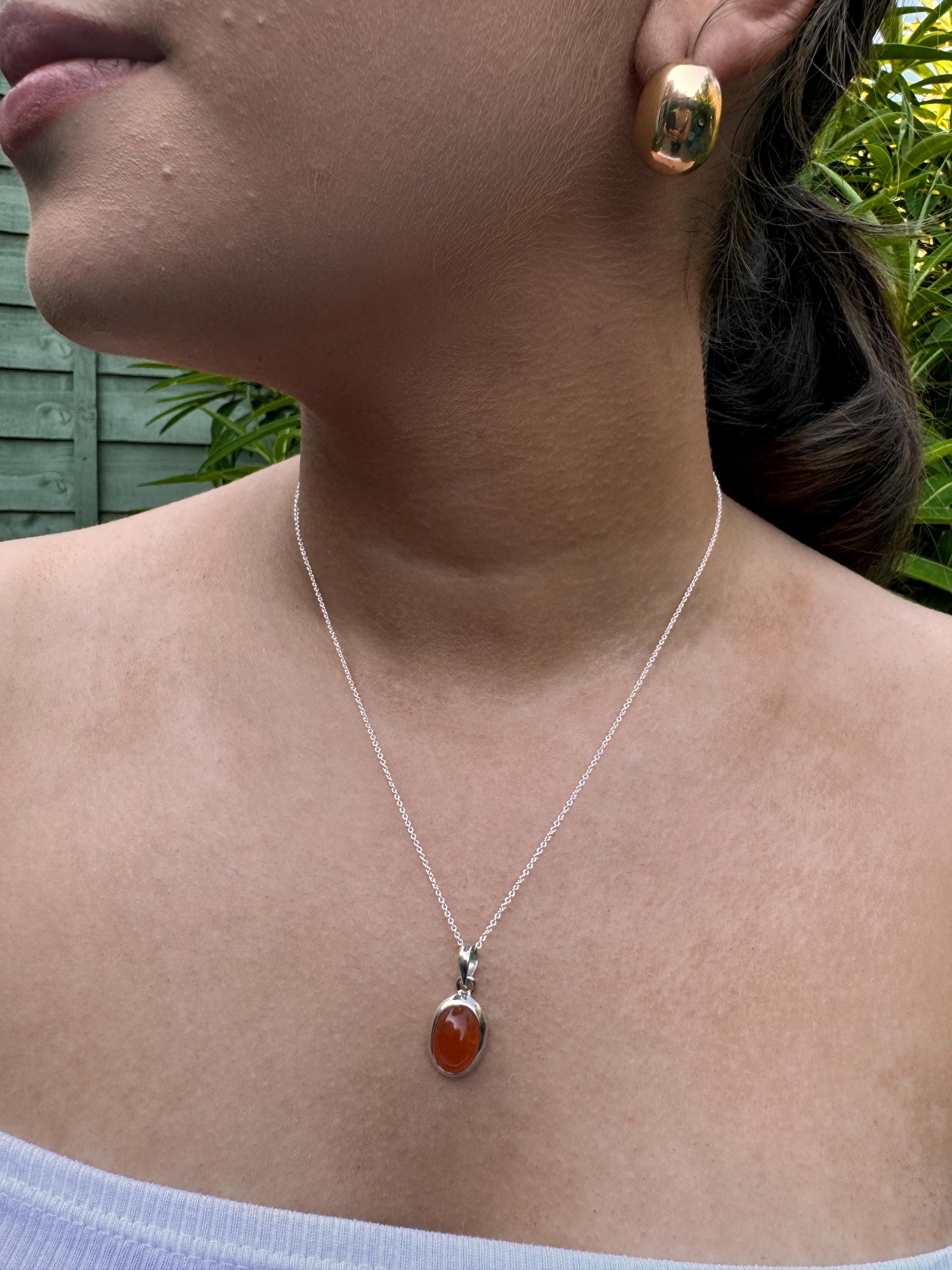 Carnelian Necklace, Boho Necklace, Carnelian Necklace