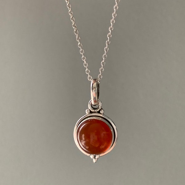Carnelian necklace, Sun Necklace, Boho necklace, Carnelian necklace, sterling silver necklace,healing stone, August birthstone