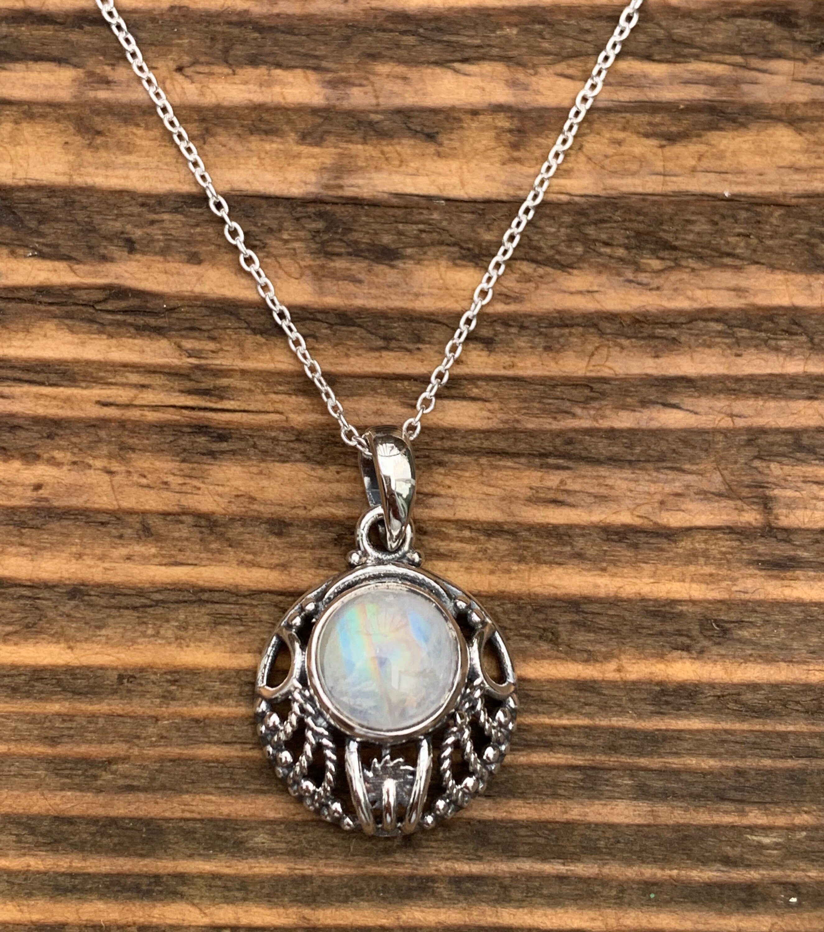 Jeweloporium Collana Boho In Argento 925 Fatto A Mano Con Pietre Di Luna, Lapislazzuli, Onice E Granato