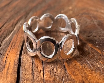 Sterling Silver Open Circle Ring, Statement Band