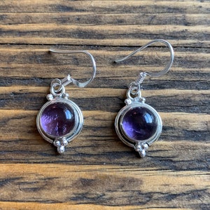 Amethyst earrings, Amethyst dangle earrings, Purple earrings, February birthstone, Amethyst birthstone, Sterling silver earring