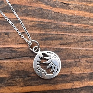 Crescent moon necklace, tiny crescent moon pendant, sterling silver crescent moon necklace, minimalist crescent moon necklace