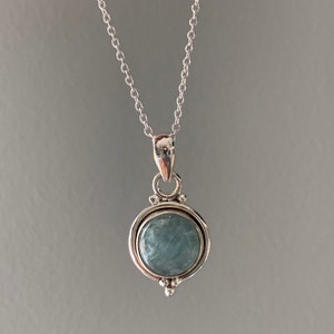 Aquamarine necklace, Delicate Necklace, Boho necklace, Aquamarine necklace, March Birthstone, Sterling silver