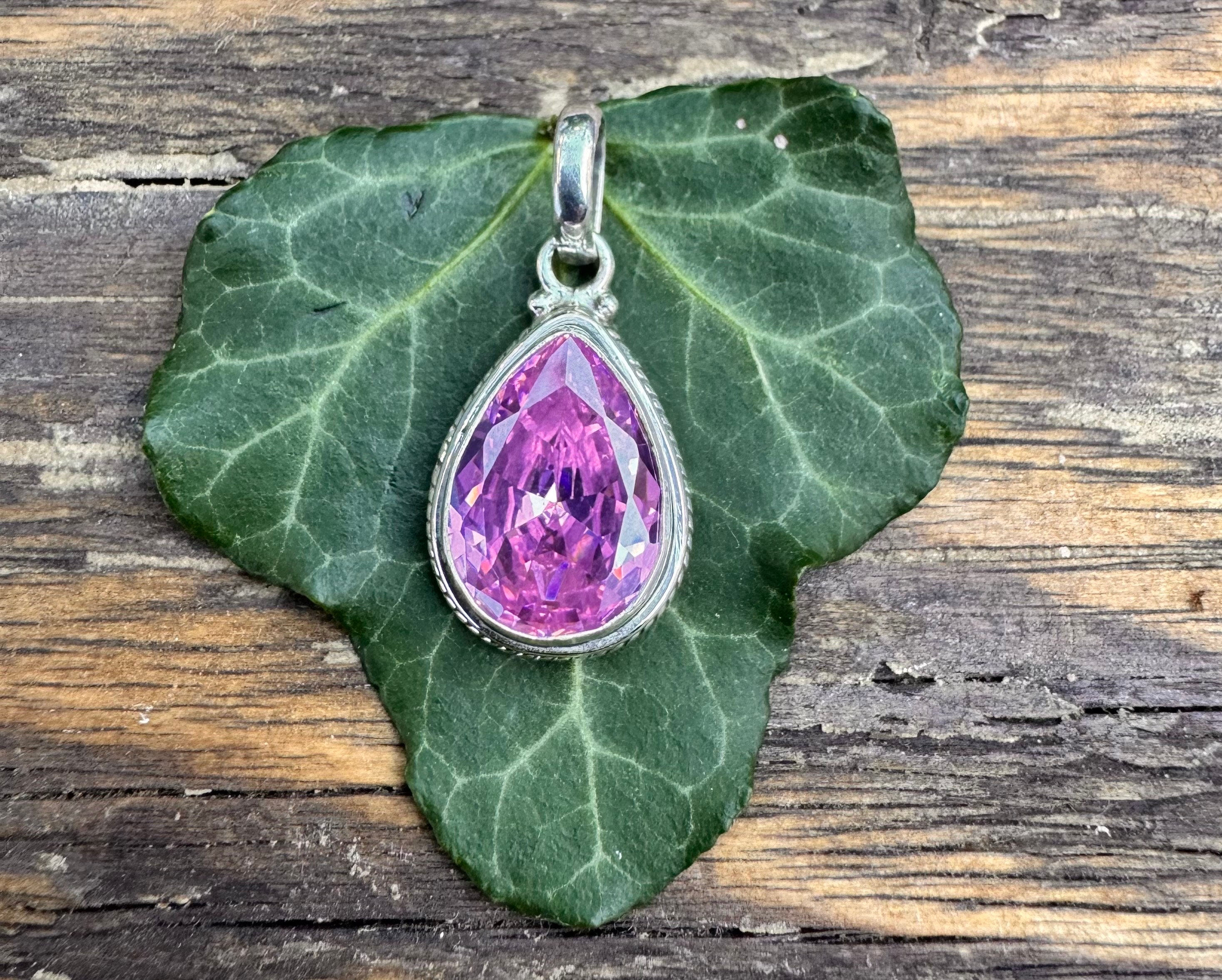 Stunning Faceted Pink Topaz Necklace,delicate Boho Pink