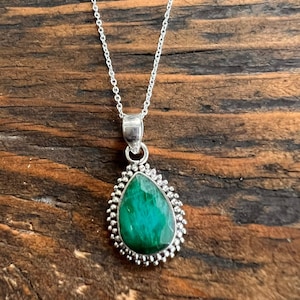 Emerald necklace, Delicate Necklace, Boho necklace, May birthstone necklace, Sterling silver emerald , Emerald  gifts, Faceted emerald