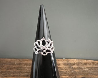 Lotusblumenring, Lotusring, Sterlingsilberring, Blumenring, Geschenk für sie, Daumenring