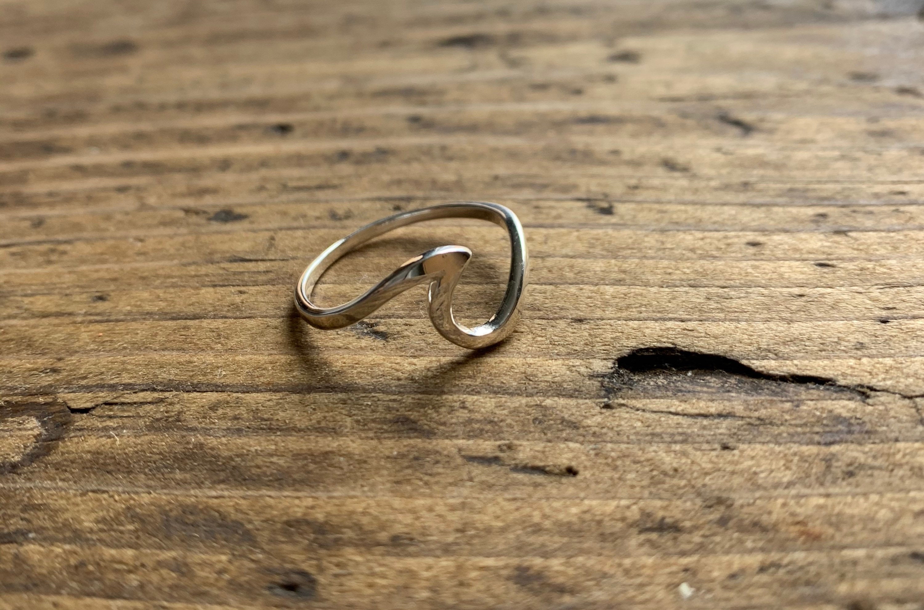 Silver Wave Ring 925 Sterling Silver Ring Thumb Wave Ring Etsy UK