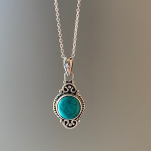 Turquoise necklace, Delicate Necklace, Boho necklace, Turquoise necklace, Sterling silver turquoise necklace, Turquoise gifts