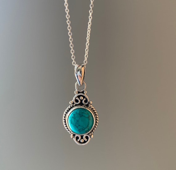 Delicate turquoise necklace deals